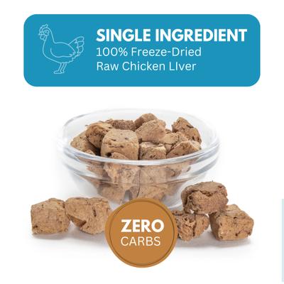 Show full view: KetoNatural Ketona Single Ingredient Chicken Liver Flavor Freeze-Dried Dog Treats, 2-oz bag slide 5 of 10