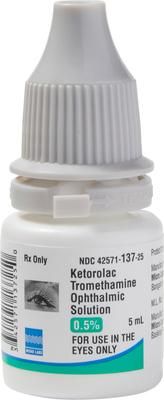 Show full view: Ketorolac Tromethamine (Generic) Ophthalmic Solution 0.5%, 5-mL bottle slide 3 of 6