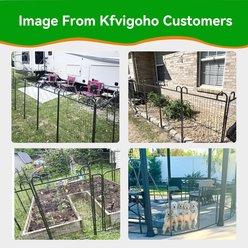 Kfvigoho Anti-Rust Portable Outdoor 16 Panels Heavy Duty Steel Dog Exercise Pen with Doors, 36-ft, Snowy Black slide 2 of 8