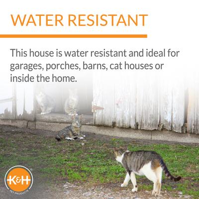 Show full view: K&H Pet Products Birchwood Manor Indoor & Outdoor Wooden Cat House, Natural Wood slide 5 of 11