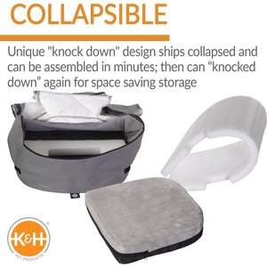 K&H Pet Products Bucket Booster Seat Knockdown Dog Booster Seat, Gray, Large