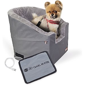 K&H Pet Products Bucket Heated Knockdown Dog Booster Seat, Gray, Small