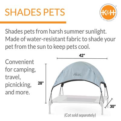 Show full view: K&H Pet Products Canopy Add on for Elevated Dog Bed, Gray, Large slide 2 of 10