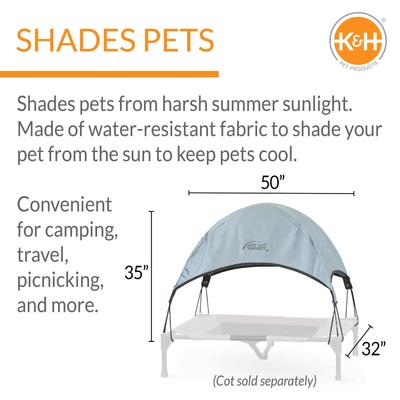 Show full view: K&H Pet Products Canopy Add on for Elevated Dog Bed, Gray, X-Large slide 2 of 9