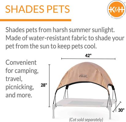 Show full view: K&H Pet Products Canopy Add on for Elevated Dog Bed, Tan, Large slide 2 of 9