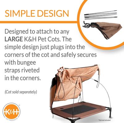 Show full view: K&H Pet Products Canopy Add on for Elevated Dog Bed, Tan, Large slide 3 of 9