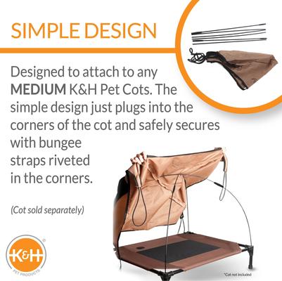 Show full view: K&H Pet Products Canopy Add on for Elevated Dog Bed, Tan, Medium slide 3 of 9