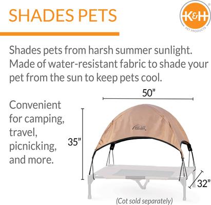 Show full view: K&H Pet Products Canopy Add on for Elevated Dog Bed, Tan, X-Large slide 2 of 9