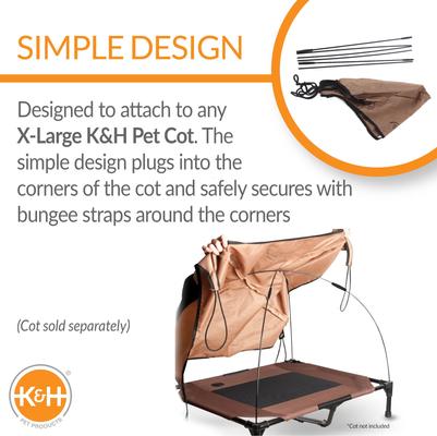Show full view: K&H Pet Products Canopy Add on for Elevated Dog Bed, Tan, X-Large slide 3 of 9