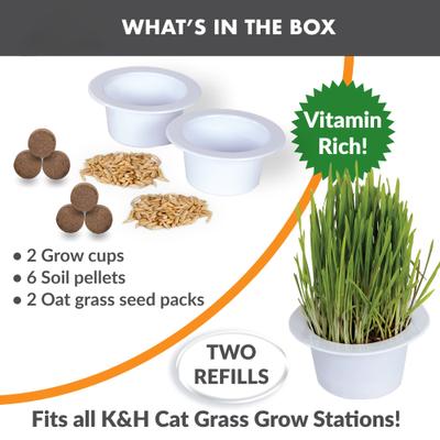 Show full view: K&H Pet Products Cat Grass Grow Station Growing Cup Refills, White, 2 count slide 5 of 11