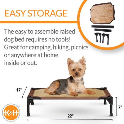 Show full view: K&H Pet Products Comfy Pet Cot Elevated Pet Bed, Chocolate/Tan, Small slide 2 of 12