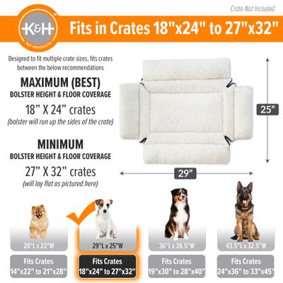 Show full view: K&H Pet Products Deluxe Bolster Dog Crate Pad, Natural, Medium slide 3 of 12