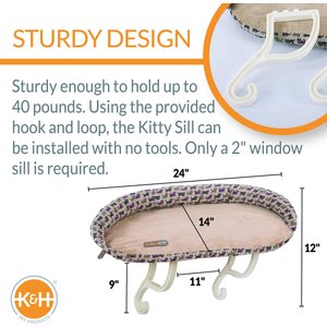 K&H Pet Products Deluxe Kitty Sill Cat Window Perch, Kitty Print