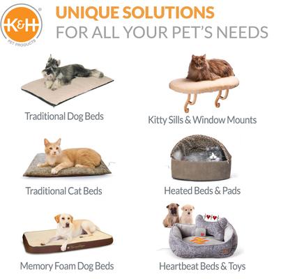 Show full view: K&H Pet Products Deluxe Kitty Sill Cat Window Perch, Kitty Print slide 8 of 12