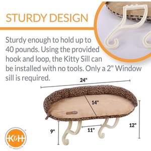 K&H Pet Products Deluxe Kitty Sill Cat Window Perch, Leopard
