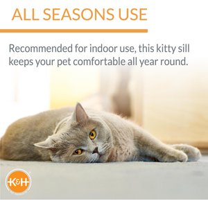 K&H Pet Products Deluxe Kitty Sill Cat Window Perch, Leopard