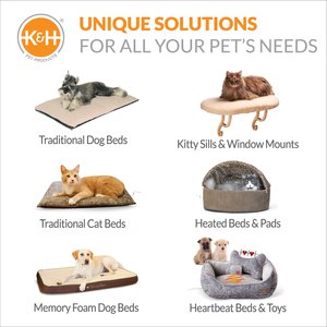 K&H Pet Products Deluxe Lectro-Soft Outdoor Heated Bolster Cat & Dog Bed, Small
