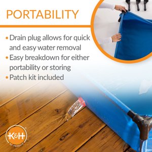 K&H Pet Products Dog Pool & Pet Bath, Blue, X-Large