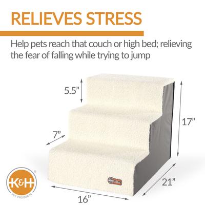 Show full view: K&H Pet Products Dog Stair Steps, Gray, 3 Stair slide 2 of 9