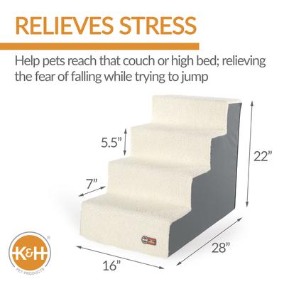 Show full view: K&H Pet Products Dog Stair Steps, Gray, 4 Stair slide 3 of 10