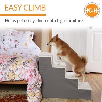 Show full view: K&H Pet Products Dog Stair Steps, Gray, 4 Stair slide 4 of 10