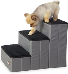 K&H Pet Products Dog Stair Steps with Storage, Gray & Black, 3 Stair