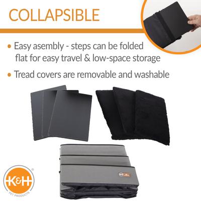 Show full view: K&H Pet Products Dog Stair Steps with Storage, Gray & Black, 3 Stair slide 4 of 9