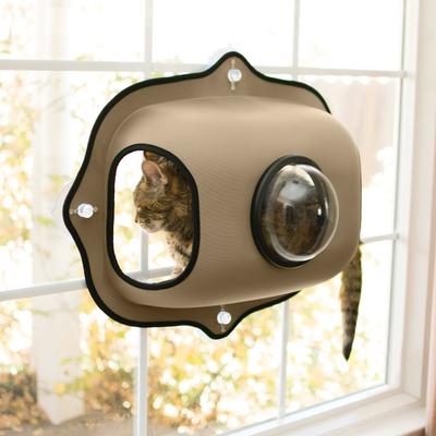 Show full view: K&H Pet Products EZ Mount Bubble Pod Cat Window Perch, Tan slide 1 of 12
