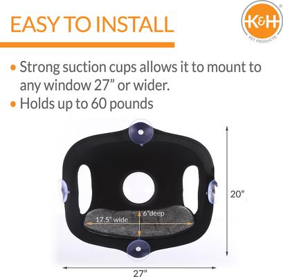 Show full view: K&H Pet Products EZ Mount Bubble Pod Cat Window Perch, Tan slide 2 of 12