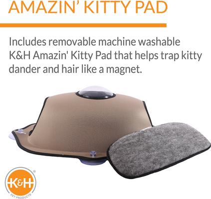 Show full view: K&H Pet Products EZ Mount Bubble Pod Cat Window Perch, Tan slide 4 of 12
