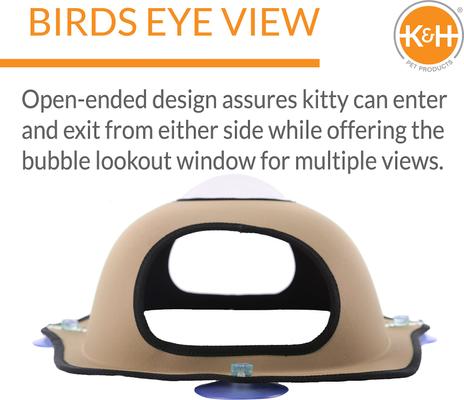 Show full view: K&H Pet Products EZ Mount Bubble Pod Cat Window Perch, Tan slide 5 of 12