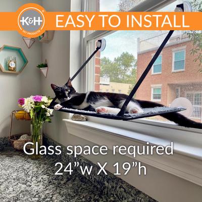 Show full view: K&H Pet Products EZ Mount Cat Window Perch Kitty Sill, Gray slide 3 of 14