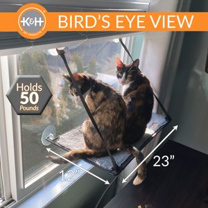 K&H Pet Products EZ Mount Cat Window Perch, Gray