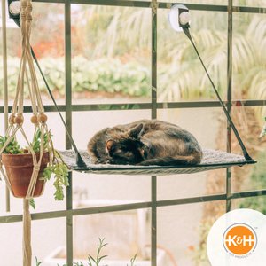 K&H Pet Products EZ Mount Cat Window Perch, Gray