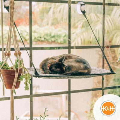 Show full view: K&H Pet Products EZ Mount Cat Window Perch Kitty Sill, Gray slide 9 of 14