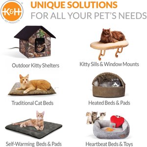 K&H Pet Products EZ Mount Deluxe Bolster Cat Window Perch, Chocolate