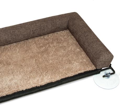 Show full view: K&H Pet Products EZ Mount Deluxe Bolster Cat Window Perch Kitty Sill, Chocolate slide 9 of 12