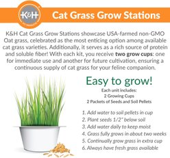 K&H Pet Products EZ Mount Deluxe Bolstered Kitty Sill with Cat Grass Grow Station Cat Window Perch, Gray slide 2 of 9