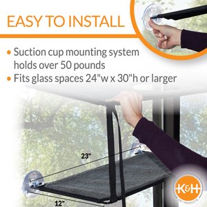K&H Pet Products EZ Mount Double Stack Kitty Sill Cat Window Perch, Gray