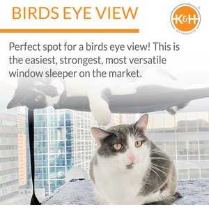K&H Pet Products EZ Mount Double Stack Kitty Sill Cat Window Perch, Gray