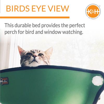 Show full view: K&H Pet Products EZ Mount Kitty Sill Cat Window Perch, Green slide 3 of 11