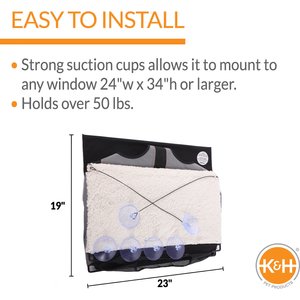 K&H Pet Products EZ Mount Penthouse Cat Window Perch, Grey & Black