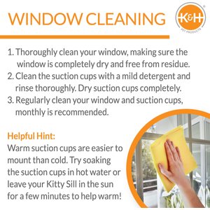 K&H Pet Products EZ Mount Penthouse Cat Window Perch, Grey & Black