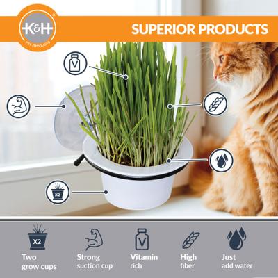 Show full view: K&H Pet Products EZ Mount Window Cat Grass Grow Station, White slide 4 of 13