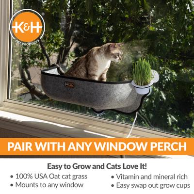 Show full view: K&H Pet Products EZ Mount Window Cat Grass Grow Station, White slide 3 of 13