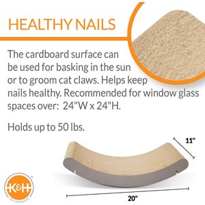 K&H Pet Products EZ Mount Window Scratcher Kitty Sill Cradle, Tan