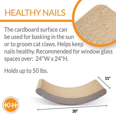 Show full view: K&H Pet Products EZ Mount Window Kitty Sill Cradle Scratcher, Tan slide 2 of 12