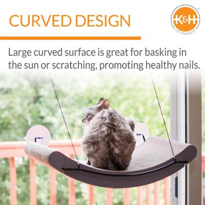 Show full view: K&H Pet Products EZ Mount Window Kitty Sill Cradle Scratcher, Tan slide 4 of 12