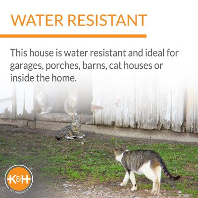 Show full view: K&H Pet Products Heated A-Frame Cat House, Gray/Black slide 4 of 11