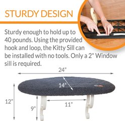 K&H Pet Products Kitty Sill Cat Window Perch Shelf Cushioned Cat Window Seat, Unheated, Gray slide 2 of 7